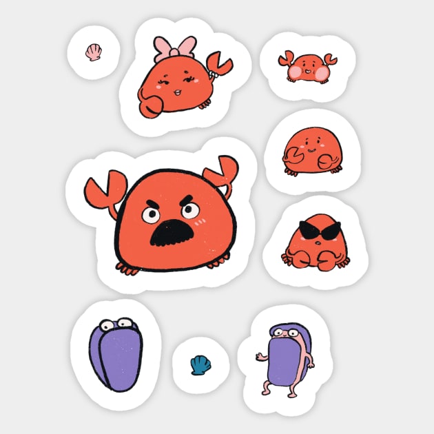 Crab gang stickers Sticker by Potato_pinkie_pie